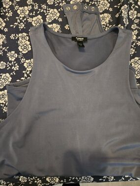 Express Slate Gray Scoop Neck Bodysuit